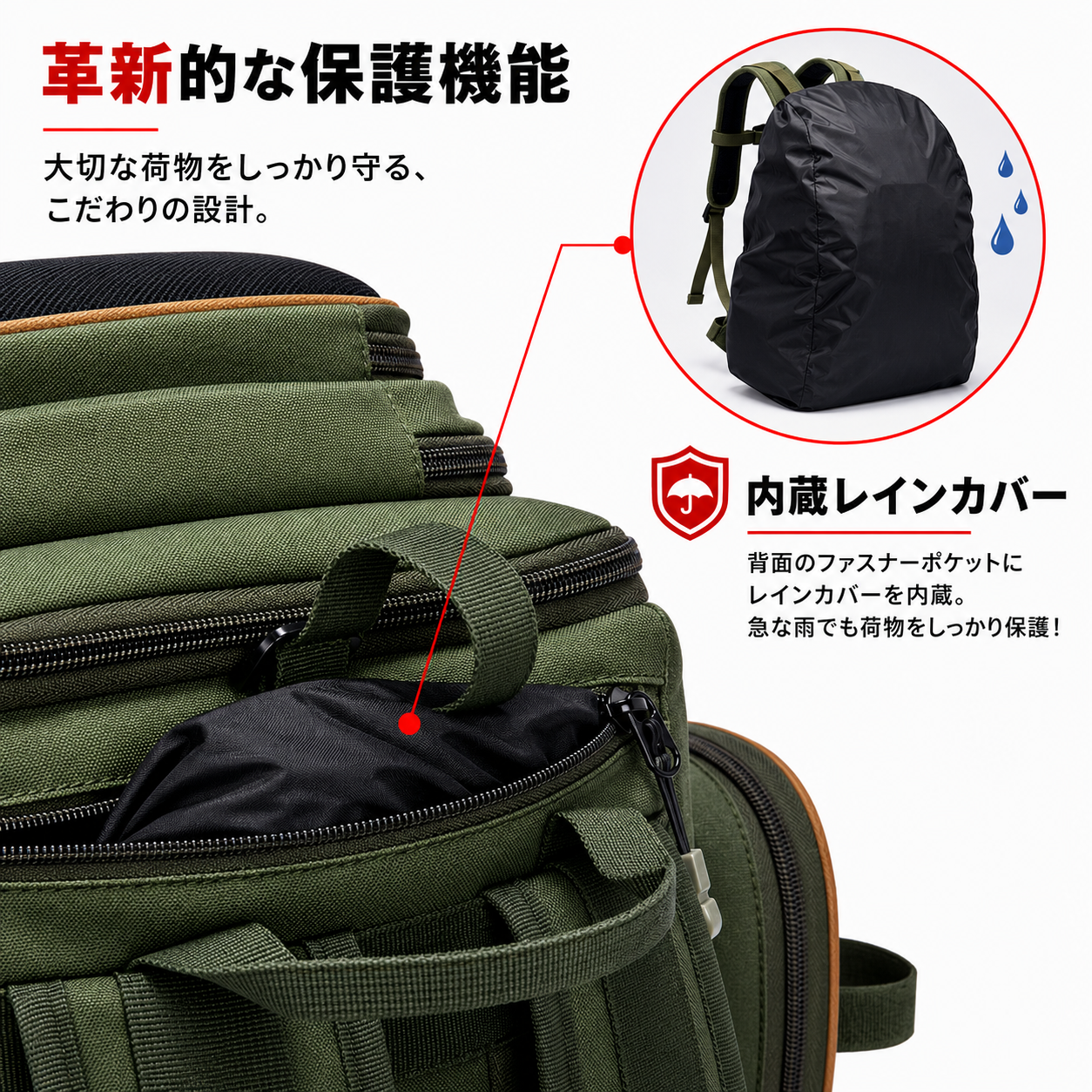 Visio™ フィッシングバックパック｜大容量・防水・収納力抜群