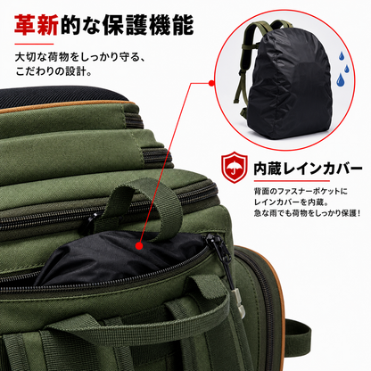 Visio™ フィッシングバックパック｜大容量・防水・収納力抜群